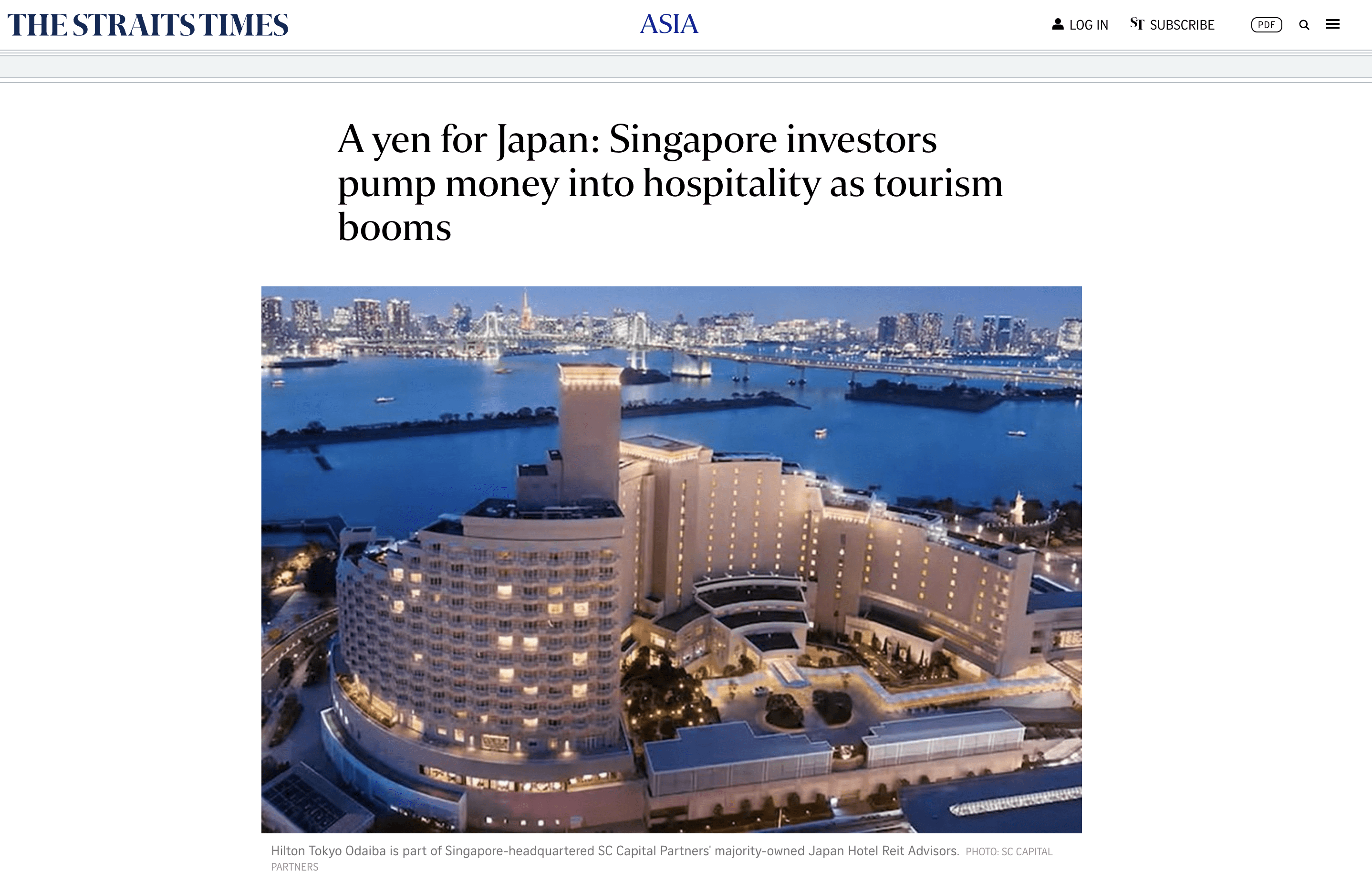 A yen for Japan: Singapore investors pump money into hospitality as tourism booms

