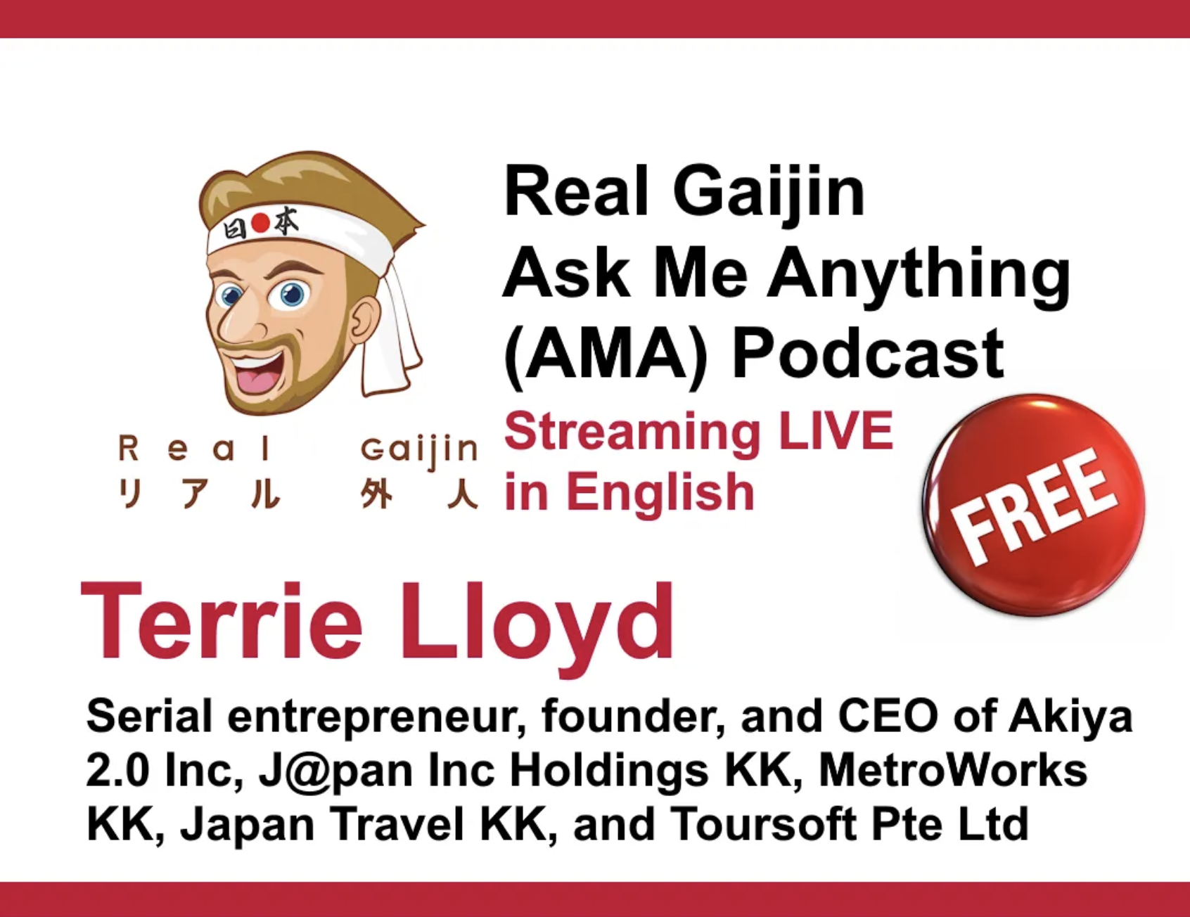 Terrie Lloyd, co-founder and CEO of AKIYA2.0, joins Real Gaijin for a live AMA